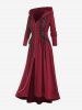 Plus Size Hooded Lace Up Front Zipper High Low Maxi Coat -  