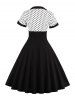 Plus Size Vintage Polka Dot 1950s Pin Up Dress -  
