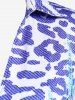 Chemise Boutonnée à Imprimé Léopard Abstrait de Grande Taille - Pourpre  S | US 8