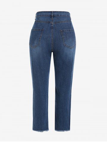 Plus Size Draped Cowl Front Two Tone 2 in 1 Tee and High Rise Pencil Jeans Outfit