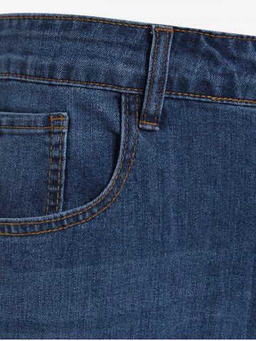 Plus Size Draped Cowl Front Two Tone 2 in 1 Tee and High Rise Pencil Jeans Outfit