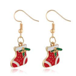 Boucles D'Oreilles Pendantes Chaussette de Noël - Multi 
