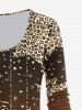 Leopard Ghost Hat Print Ombre Color Halloween Tee and Pencil Jeans Outfit -  