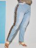 Leopard Ghost Hat Print Ombre Color Halloween Tee and Pencil Jeans Outfit -  