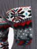 Cardigan de Noël Flocon de Neige en Tricot à Câble de Grande Taille à Col Relevé - Gris 1X | US 14-16