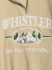 Letter Embroidery Contrast Patch Polar Fleece Sweatshirt -  