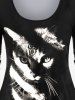 Plus Size Cat Print T-shirt -  
