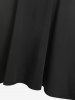 Robe Mi-Longue Gothique Haute Basse Découpée en Couleur Unie - Noir 5x | US 30-32