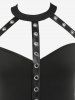 Robe Mi-Longue Gothique Haute Basse Découpée en Couleur Unie - Noir 3x | US 22-24