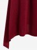 Plus Size Skew Neck Cinched Foldover Asymmetric Midi Knit Dress -  