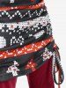 Plus Size Skew Neck Cinched Foldover Asymmetric Midi Knit Dress -  