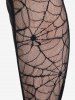 Gothic Spider Web Lace Panel Pull On Pants -  