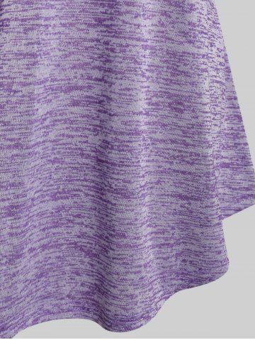 Plus Size Space Dye Criss Cross Curved Hem Tee