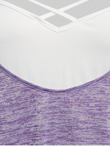 Plus Size Space Dye Criss Cross Curved Hem Tee