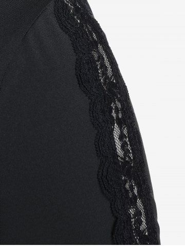 Plus Size Ruched Crochet Trim Skirted Tee