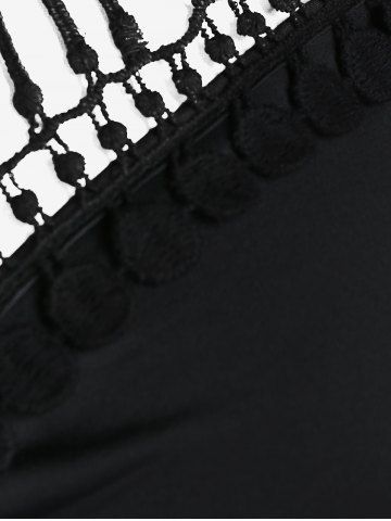 Plus Size Ruched Crochet Trim Skirted Tee