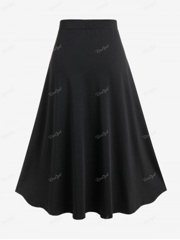Halloween Vampire Costume Gothic Lace Up Two Tone Godet Hem Midi A Line Victorian Walking Skirt