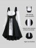 Plus Size Lace Up Cold Shoulder Ruffles Two Tone High Low Dress -  