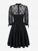 Gothic Lace Panel Cutout Cocktail Dress -  