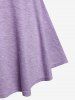 T-shirt Tunique Teinté Noué de Grande Taille - Violet clair 3X