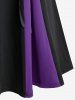 Halloween Vampire Costume Gothic Lace Up Two Tone Godet Hem Midi A Line Victorian Walking Skirt -  