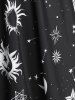 Robe Vintage Soleil et Lune à Bretelle sans Manches de Grande Taille à Lacets - Noir M | US 10
