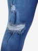 Legging Moulant à Imprimé 3D Jean Ombré de Grande Taille - Bleu 5x | US 30-32