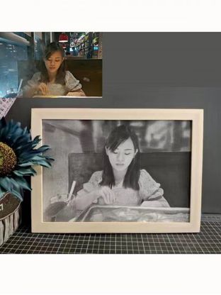 DIY Custom Portrait Drawing Pencil Sketch Portrait from Photo with Photo Frame