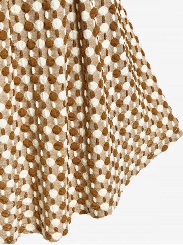 Plus Size Polka Dot Cross Long Sleeves Tunic 2 in 1 Tee and Rose Print Leggings Outfits