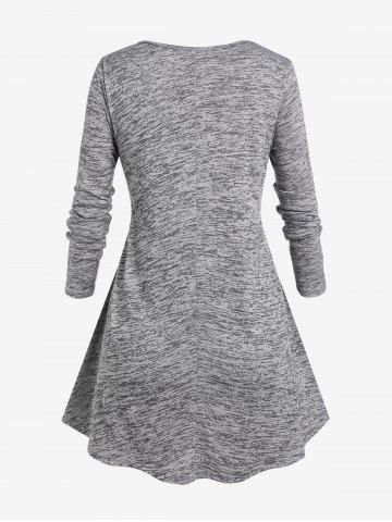 Plus Size Lace Panel Space Dye T-shirt