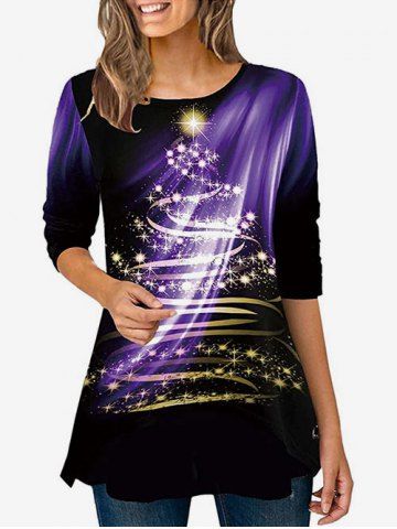 Plus Size Abstract Print Tunic Tee