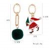 Christmas Santa Claus Pompom Asymmetric Drop Earrings -  
