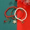 3 Pièces Bracelets de Noël Flocon de Neige Cloche Perle Colorée - Multi 
