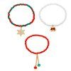 3Pcs Christmas Colorful Beads Snowflake Bell Bracelets -  