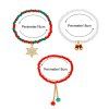 3 Pièces Bracelets de Noël Flocon de Neige Cloche Perle Colorée - Multi 