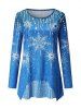 Plus Size Allover Printed Long Sleeve Tunic Tee -  