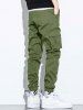 Solid Color Beam Feet Drawstring Streetwear Cargo Pants -  