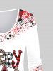 Plus Size Christmas Snowflake Checked Tree Print T-shirt -  