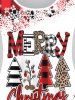 Plus Size Christmas Snowflake Checked Tree Print T-shirt -  