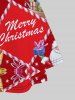 Robe Ligne A à Imprimé Père Noël et Cadeau de Grande Taille - Rouge 4X | US 26-28