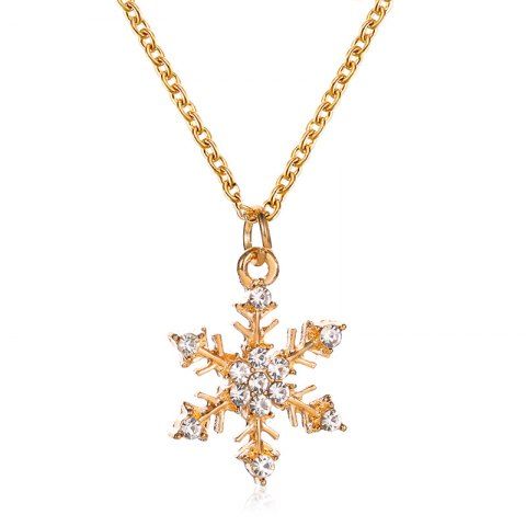Christmas Rhinestone Snowflake Pendant Necklace