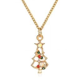 Christmas Tree Chain Pendant Necklace - GOLDEN