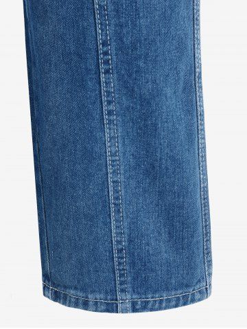 Plus Size Plaid Roll Tab Sleeves Tunic Shirt and Topstitching Belted Mom Jeans Outfit