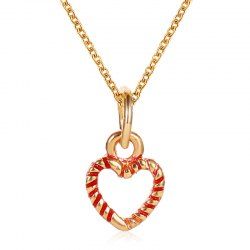 Christmas Heart Chain Pendant Necklace -  