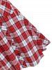 Colorblock Plaid Print Panel Lace Up Front Pocket High Waisted A Line Dress -  