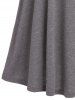 Heather Lace Up Lace Panel Elastic Waist A Line Midi Skirt -  