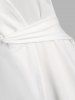 T-shirt Asymétrique Tordu Plongeant de Grande Taille - Blanc 5X