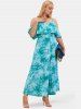Plus Size & Curve Tie Dye Flounce Cold Shoulder Palazzo Jumpsuit -  