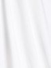 T-shirt Applique Fleur Ourlet en Dentelle à Epaule Dénudée de Grande Taille - Blanc L | US 12