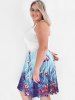 Plus Size Plunge O Ring Floral Print Dress -  